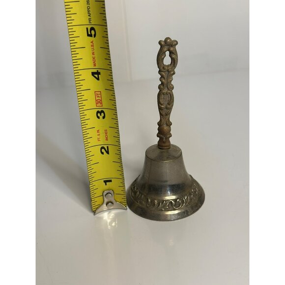 Vintage Solid Brass Hand Bell – 4.75" Ornate Victorian Style Decorative Bell MCM - Picture 5 of 5